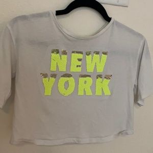 White Girls New York Crop Top